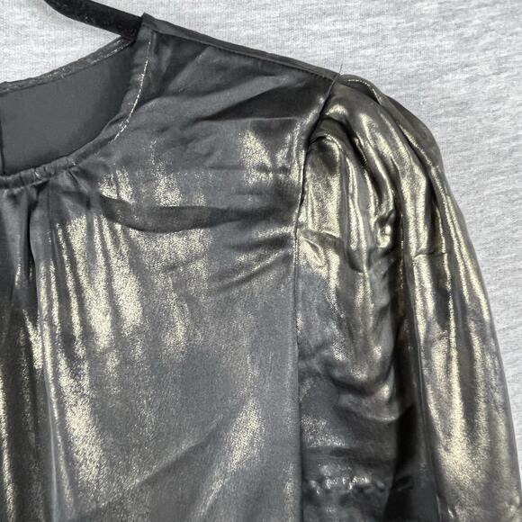 Wayf Josaline Metallic Long Sleeve Blouse Size Medium M Shimmering - Picture 6 of 16